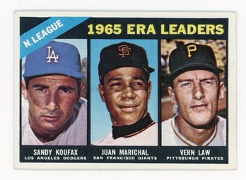 1966 Topps ERA Leaders W/ Sandy Koufax And Juan Marichal