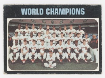 1971 Topps #1 Word Champions Baltimore Orioles Team Card