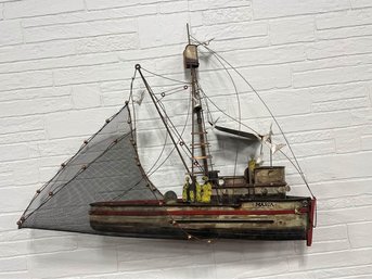 Mid-Century Modern CURTIS JERE Maria Fishing Boat Wall Sculpture