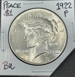1922 P Peace Silver Dollar BU
