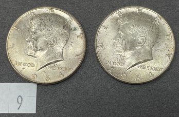 Pair Of Silver Kennedy Half Dollars (9)