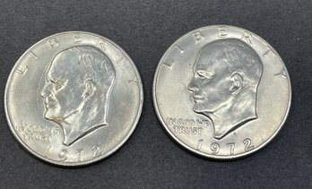 Pair Of 1972 Eisenhower Dollar Coins