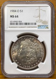 1904 O Morgan Silver Dollar NGC MS64 Graded Mint State
