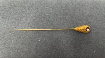 14k Gold & Pearl Stick Pin 1.46 Grams