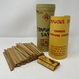 Vintage Confucius Says Chinese Fortune Sticks Game