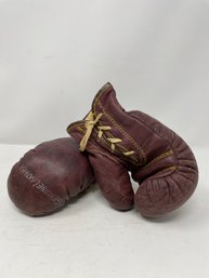 Antique Miniature Or Childs Size Leather Boxing Gloves