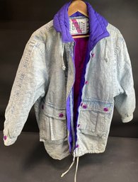 Vintage 1990s Womens Winter Coat By Gitano - Acid Wash - Size Medium