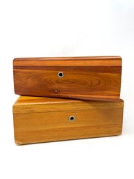 2 Miniature Vintage Lane Cedar Wooden Chest