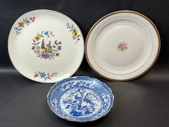 Group Of Vintage Porcelain Platters 12' Diameter