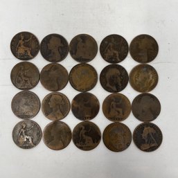 Lot Of Vintage English Large Cents Pennies Mixed Dates & Condition (1)