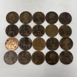 Lot Of Vintage English Large Cents Pennies Mixed Dates & Condition (2)