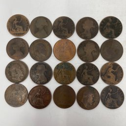 Lot Of Vintage English Large Cents Pennies Mixed Dates & Condition (3)