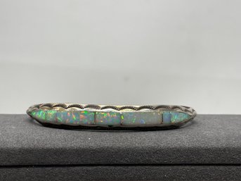 Navajo Sterling Silver  And Opal Bracelet 14.48g