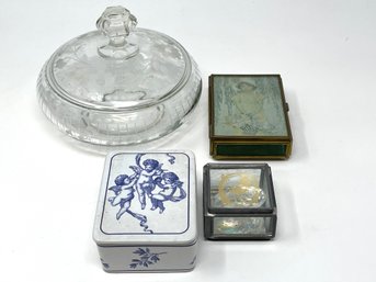 Group Of Vintage Trinket And Candy Boxes