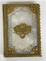 'souvenir' Notebook, Brass And Engraved Mother-of-pearl, Circa 1820