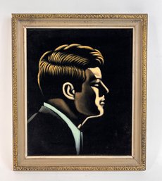 JFK Painted Velvet Portrait