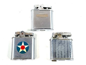 Lot Of 3 Vintage Lighters Military Included