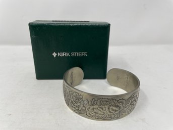 Vintage Kirk Stieff Pewter Cuff Bracelet W/ Box