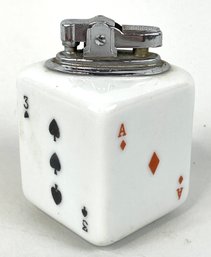 Vintage Playing Card Porcelain Table Lighter Made In Japan