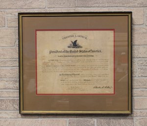 Antique Chester A. Arthur Presidential Signed Document