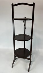 Vintage Wooden Three Tier Folding Table