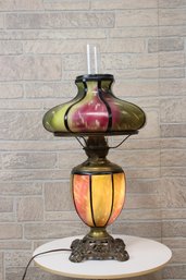 Antique Success Oil Lamp Electrified Glass Shade & Base Beautiful