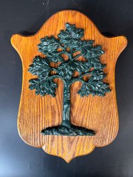 Firemark - Green Tree Cast Metal On Mounted Wood