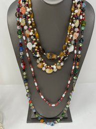 Lot Of Beaded Necklaces Including Stone And Magnetic Pieces