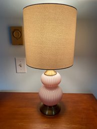 Vintage Pink Glass Table Lamp