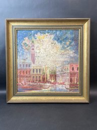 Impressionist Style Painting Of Doges Palace Venice Signed Simon 1961