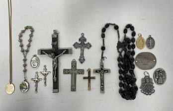 Lot Of Vintage Crosses And Religious Icons