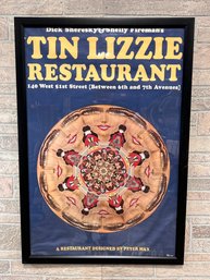 Framed Tin Lizzie Restaurant Peter Max Poster - As Is