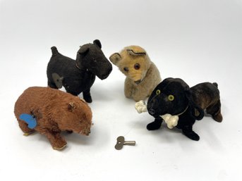 Group Of Vintage Wind Up Animals