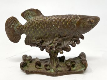 Petite Bronze Fish Statue