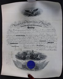 Pair Of Vintage Military Registration Forms Warren Harding,  Calvin Coolidge