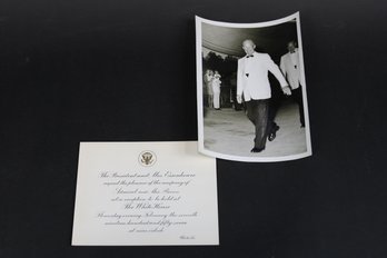 Vintage Eisenhower Ephemera Lot Photo & Invitation