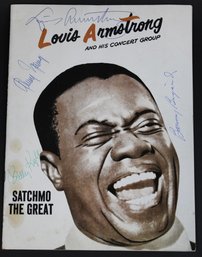 Vintage 1950s Louis Armstrong Signed Concert Program