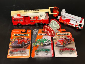 Vintage Fire Trucks And Collectibles Including NEW Matchbox