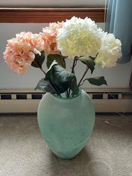 Oversized Floor Vase With Hydrangeas