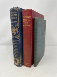 Group Of Antique Books Leading American Soldiers 1907 Brewsters Millions The Lay Of The Last Minstrel 1883