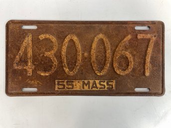 1955 MA License Plate - 430-067