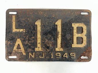 1949 NJ License Plate - LA11B