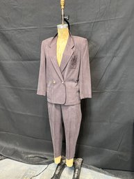 Vintage August Silk Petite 2 Piece Silk Womens Suit