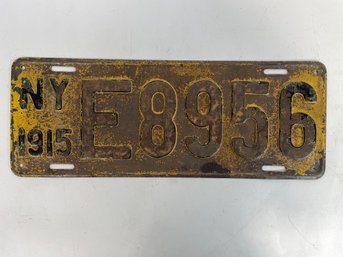 1915 NY License Plate - E8956