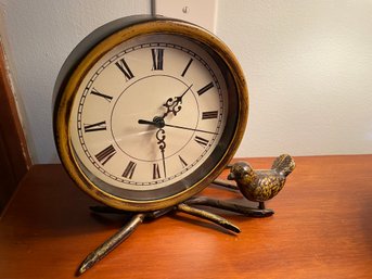 Decorative Clock With Bird Detail