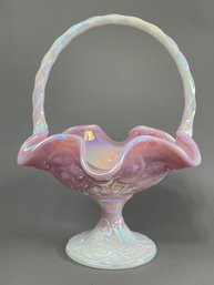 Fenton Art Glass Rosalene Waterlily Basket