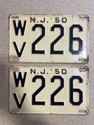 Set Of 1950 NJ License Plates - WV226