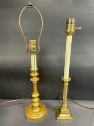 Two Brass Table Lamps Virginia Metal Crafters