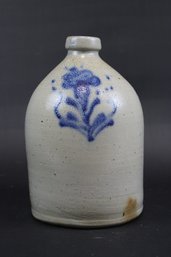 Antique Cobalt Blue Decorated Salt Glaze Jug