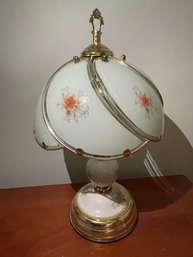 Vintage Floral Glass Table Lamp